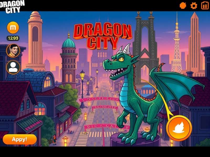 Dragon City gameplay on mobile device showing various dragons