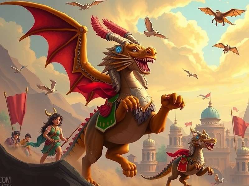 Epic Dragon City Heroic Race visual with dragons racing on tracks