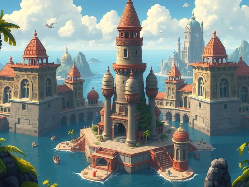 Dragon City Tower Island visual showing multiple levels and dragons