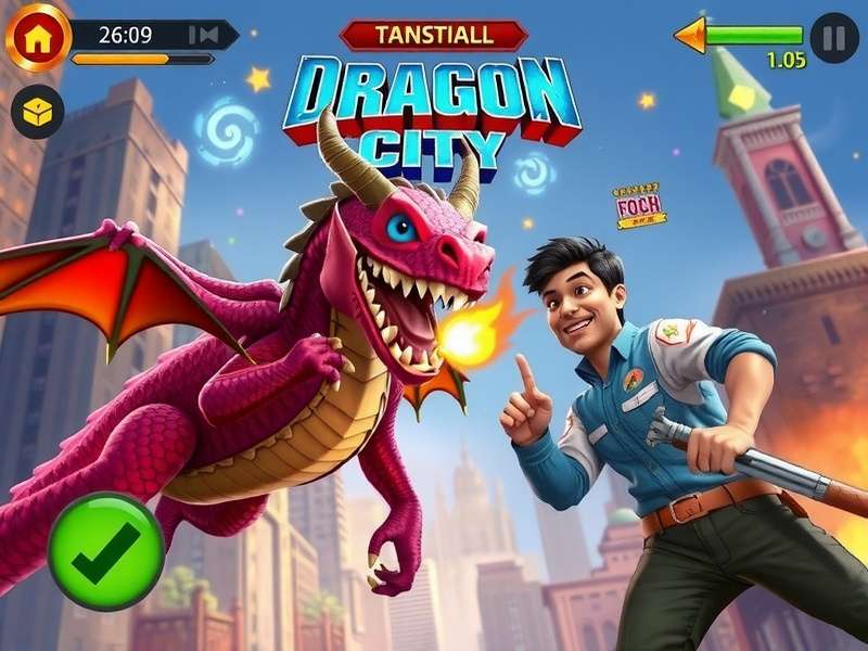 Dragon City gameplay screenshot showing dragons and islands