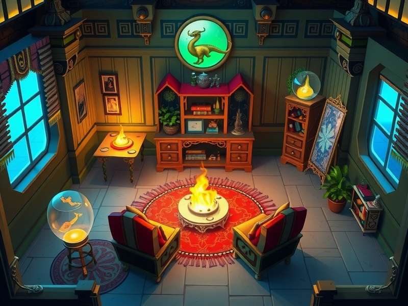 Dragon City Enchanted Room interface mockup showing legendary dragons
