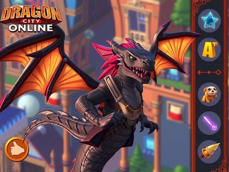 Dragon City gameplay on a large computer screen showing vibrant dragons