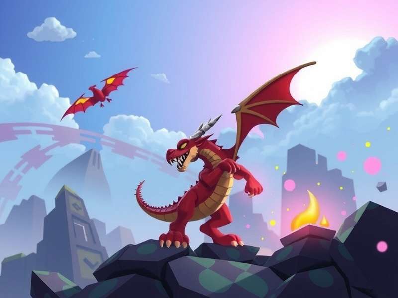 Dragon City Heroic Race gameplay screen with musical notes overlay