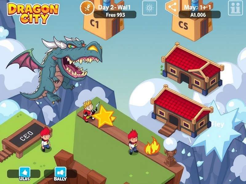 Dragon City battle scene showing dragons fighting in an arena