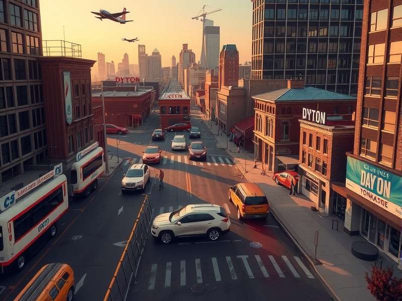 City Of Dayton Dragon City landscape showing dragons and structures