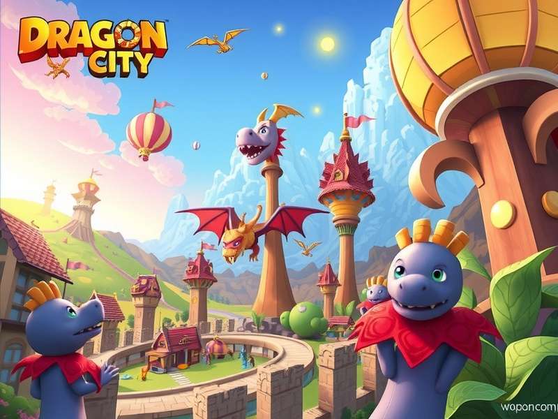 Dragon City game interface showing islands and dragons