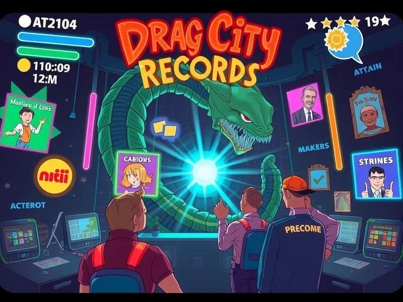 A composer working on a soundtrack in a studio, representing the creation of Dragon City music