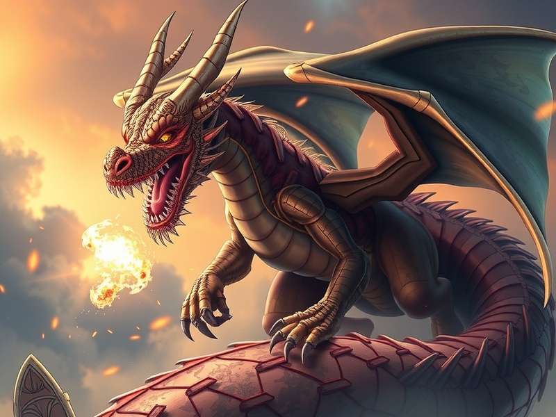 A vibrant Dragon City island with multiple habitats and dragons