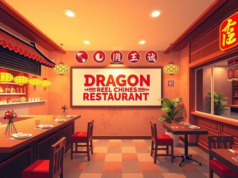 Dragon Chinese Restaurant interior with dragons and Chinese decor