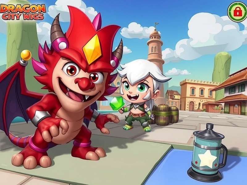 Dragon City Wig customization interface showcasing vibrant styles