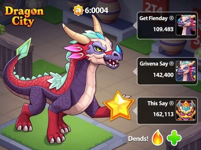 Dragon City player interface on mobile device