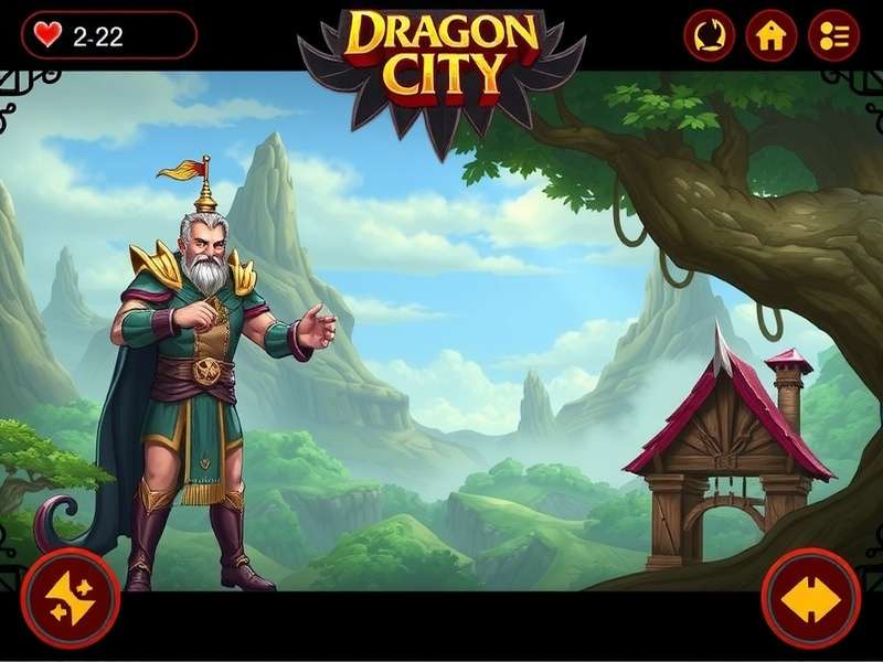 Dragon City gameplay screenshot showing various dragons and habitats