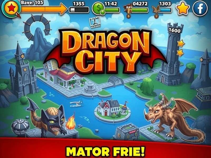 Dragon City Online PC gameplay screenshot with majestic dragons and vibrant islands