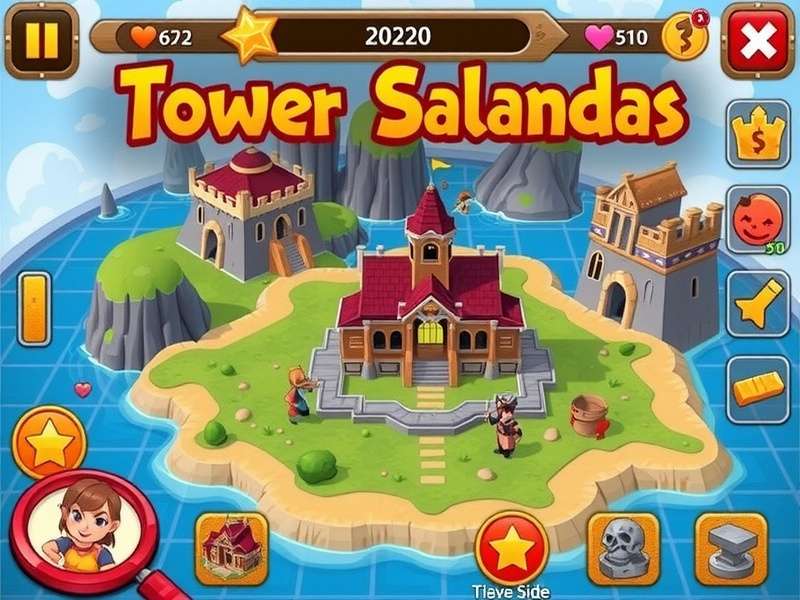 Dragon City Tower Island panoramic view with dragons and towers