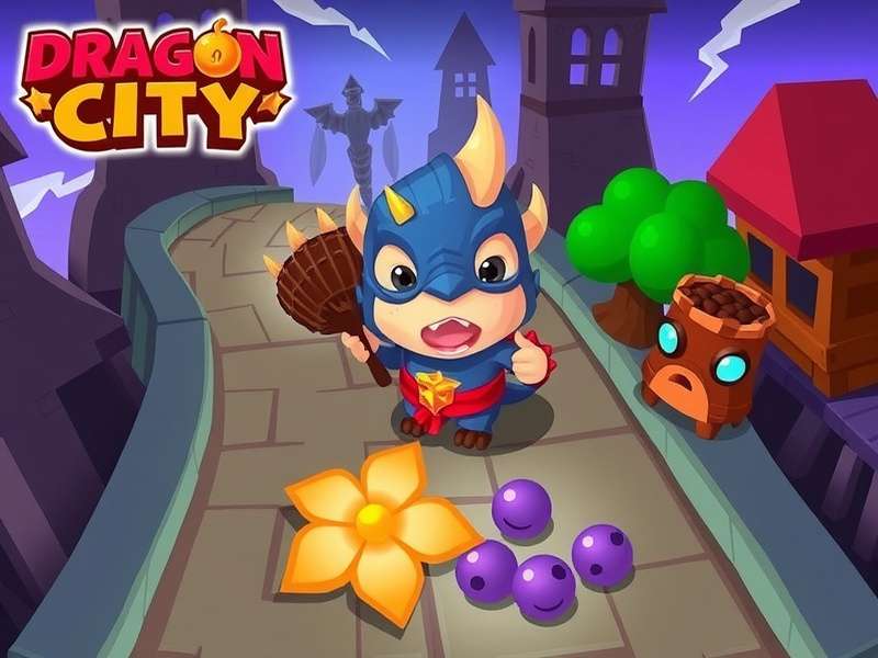 Dragon City Heroic Race Collecting Food guide banner showing dragons and food farms