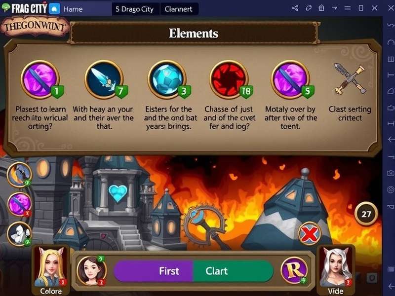 Dragon City elements critical battle scene with fire and nature dragons